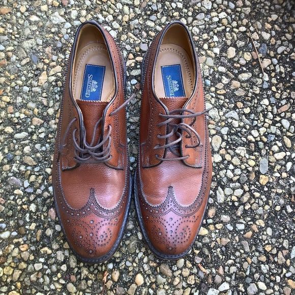 Mint Like New Vintage punched wing tip oxfords 8.5 - Picture 2 of 6